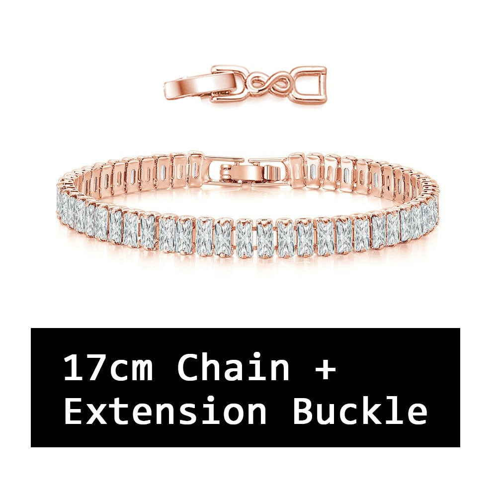 Luxury CZ Tennis Bracelet for Women Gold Color Bangle Korean Style Crystal Hand Chain Fashion Jewelry Zirconia Accessories H167