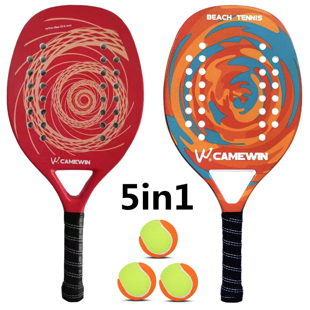 CAMEWIN Professional Beach Tennis Racket Carbon Fiber Beach Racket Protector Can Be Matched With