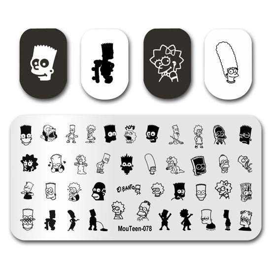 Nail Stamping MouTeen148 Cartoon Big Size Head Disney Nail Plates Stamp King Manicure Set For Nail Art Stamping