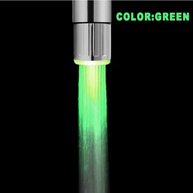 ZhangJi LED Luminous Faucet Tap Nozzle RGB Color Light Blinking Temperature Aerator Water Saving Kitchen Bathroom Accessories