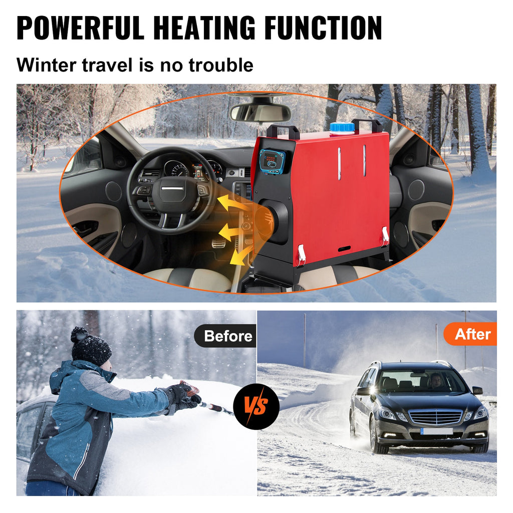 VEVOR 8KW Parking Heater 12V Car Diesel Air Heater All-In-One with LCD Monitor Bus Trailer Boat Trunk Diesel Vehicles Heating