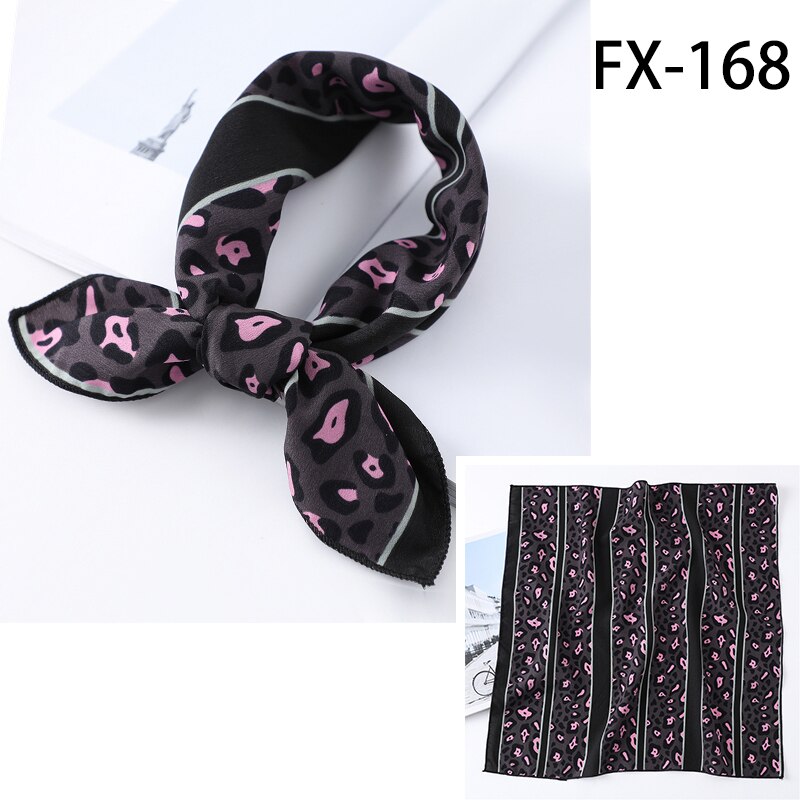 Lady Hair Scarf for Women Fashion Print Small Satin Silk Square Scarves Design Hairbands Bandana Foulard Accessories Summer 2022