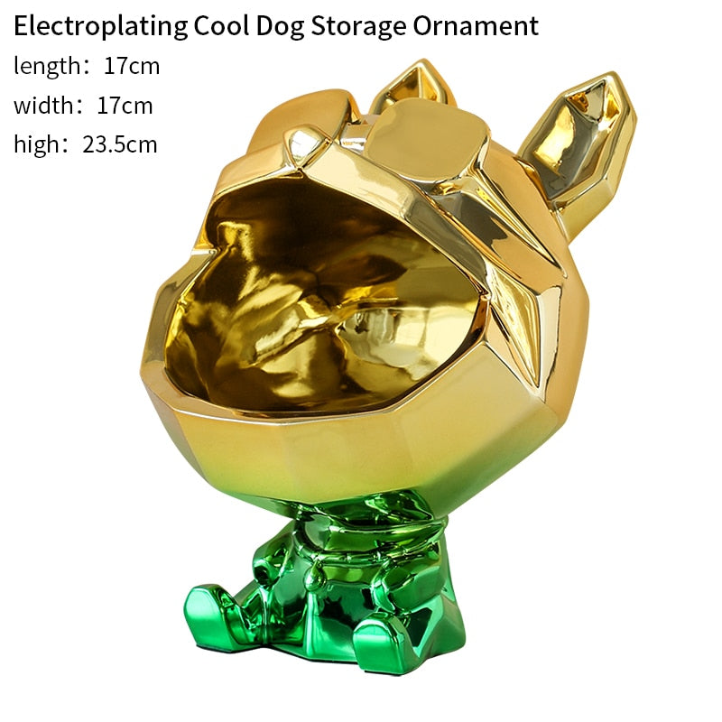 Cool Dog Figurine Big Mouth Dog  Storage Box Home Decoration Ornamental Resin Art Sculpture Figurines Home Decor Gift Decorative