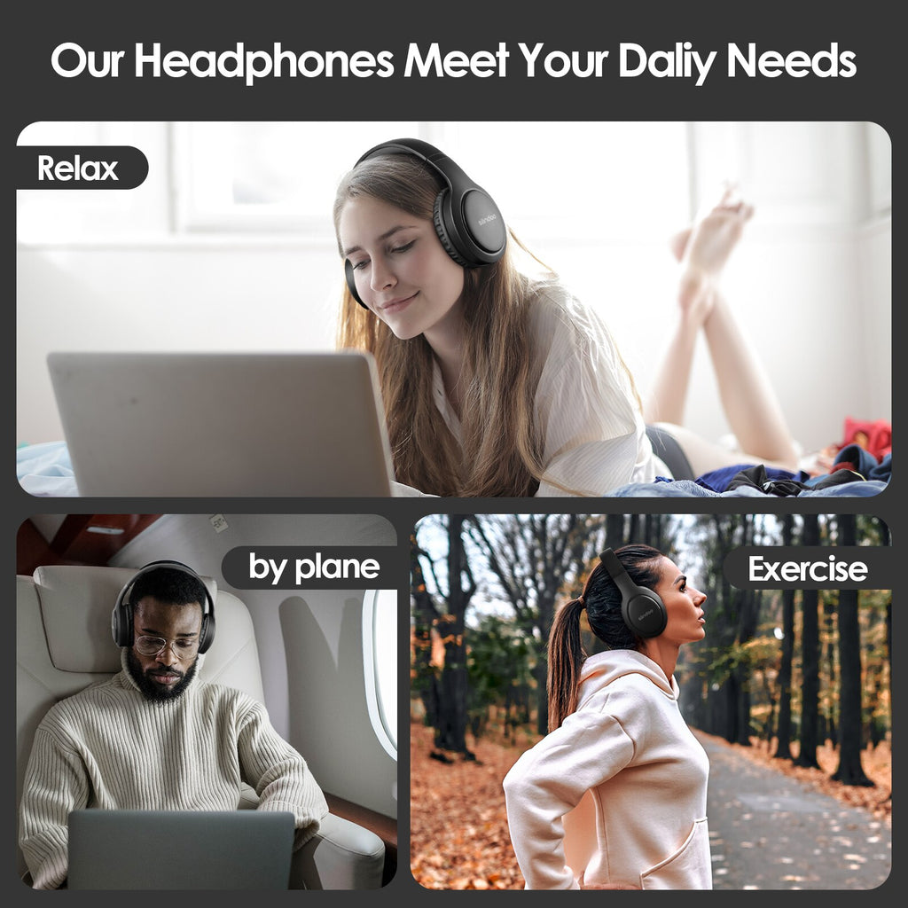 Siindoo Wireless Bluetooth Headphones JH-919 Foldable Stereo Earphones Super Bass Noise Reduction Mic Headset For Iphone TV PC