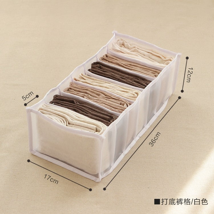 Foldable Drawer Compartment Storage for Socks, Underwear, Bras, Ties, and Baby Clothes with Sock Organizer Drawer Divider