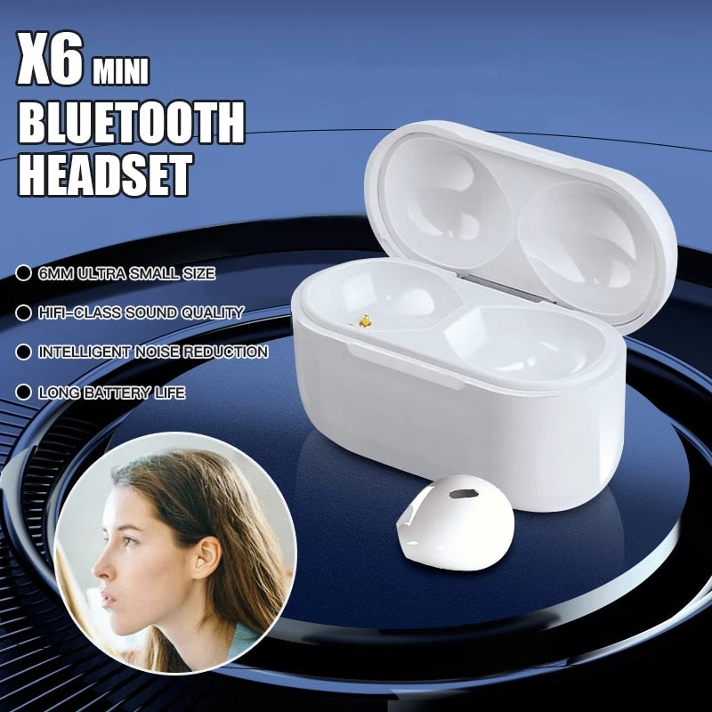 Invisible Earphones Mini Headphones Bluetooth TWS Wireless Touch Gaming NFC Semi-In-Ear Earbuds Noise Reduction Sports Headset