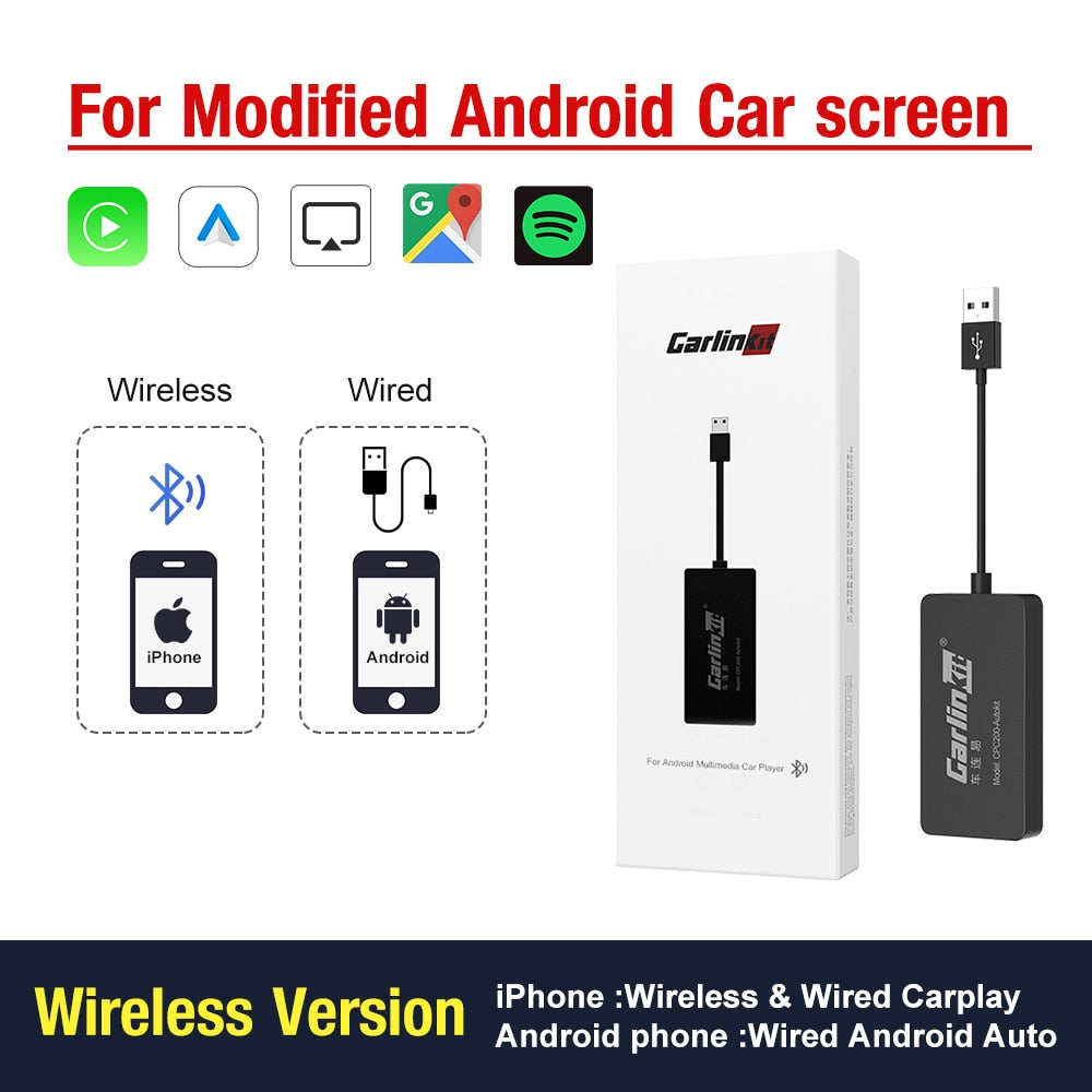 LoadKey & Carlinkit Wired & Wireless CarPlay Wireless Android Auto Dongle for Modify Android Screen Car Ariplay Smart Link IOS15