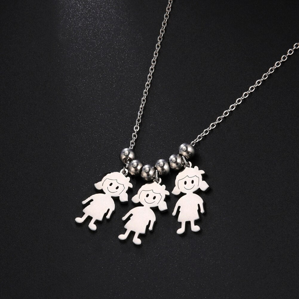 Personalized Necklace Child Kid Mother Mom Custom Product Name Chain Family Boy Girl Gift For Women Man Stainless Steel Jewelry