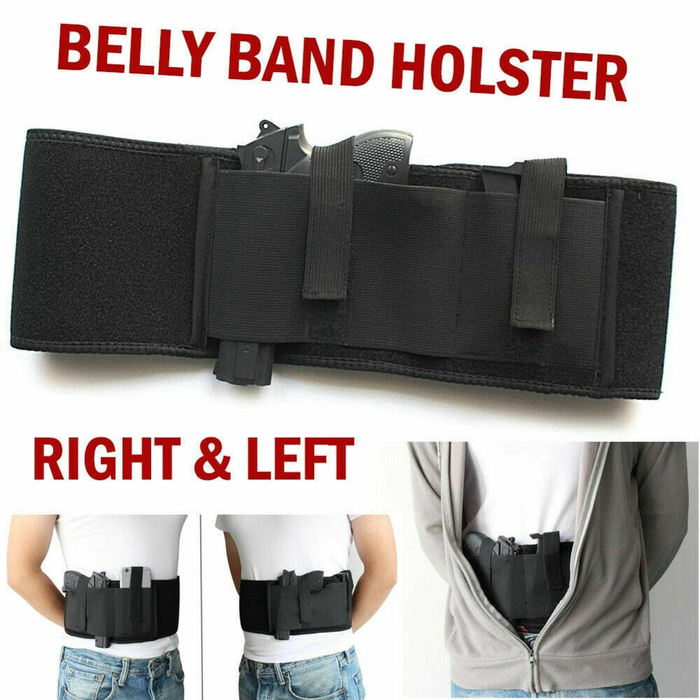 Tactical Belly Gun Holster Belt Concealed Carry Waist Band Pistol Holder Magazine Bag Military Army Invisible Waistband Holster