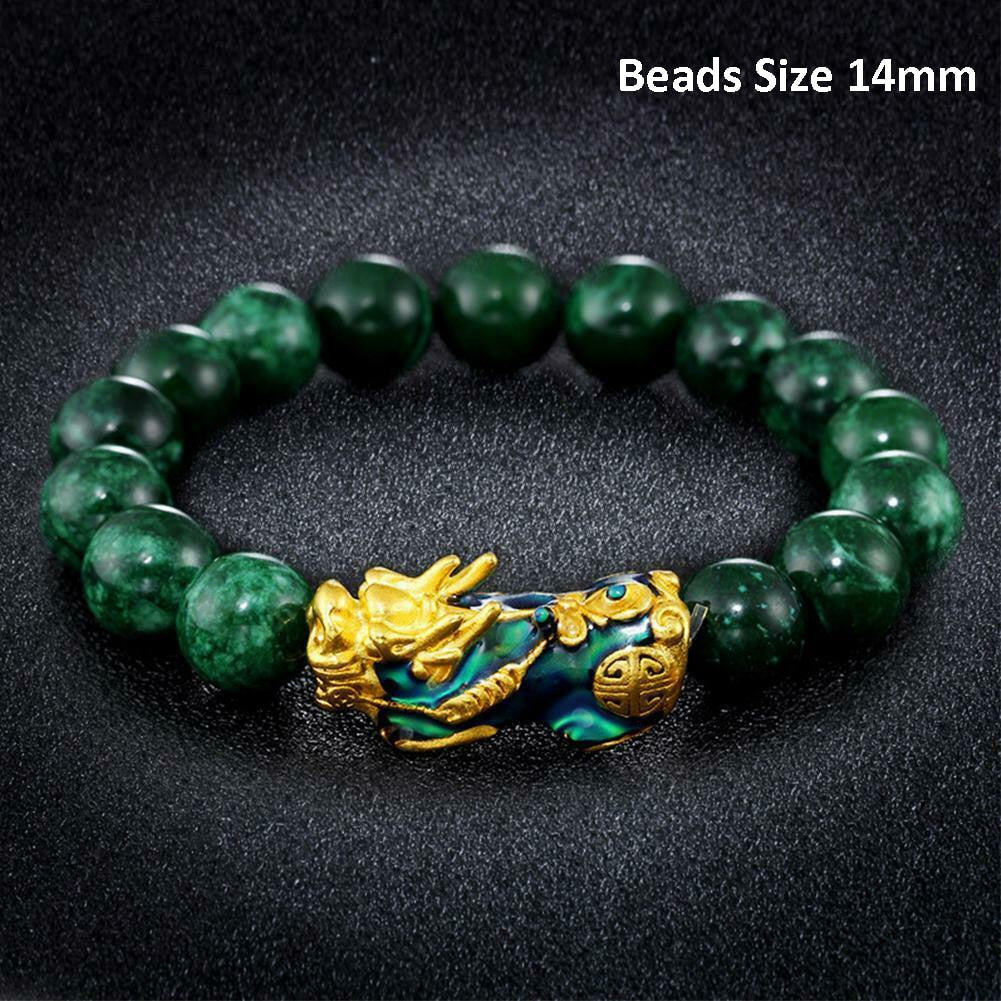 Stone Beads Bracelet Men Women Unisex Chinese Feng Shui Pi Xiu Obsidian Wristband Gold Wealth & Good Luck Pixiu Women Bracelets