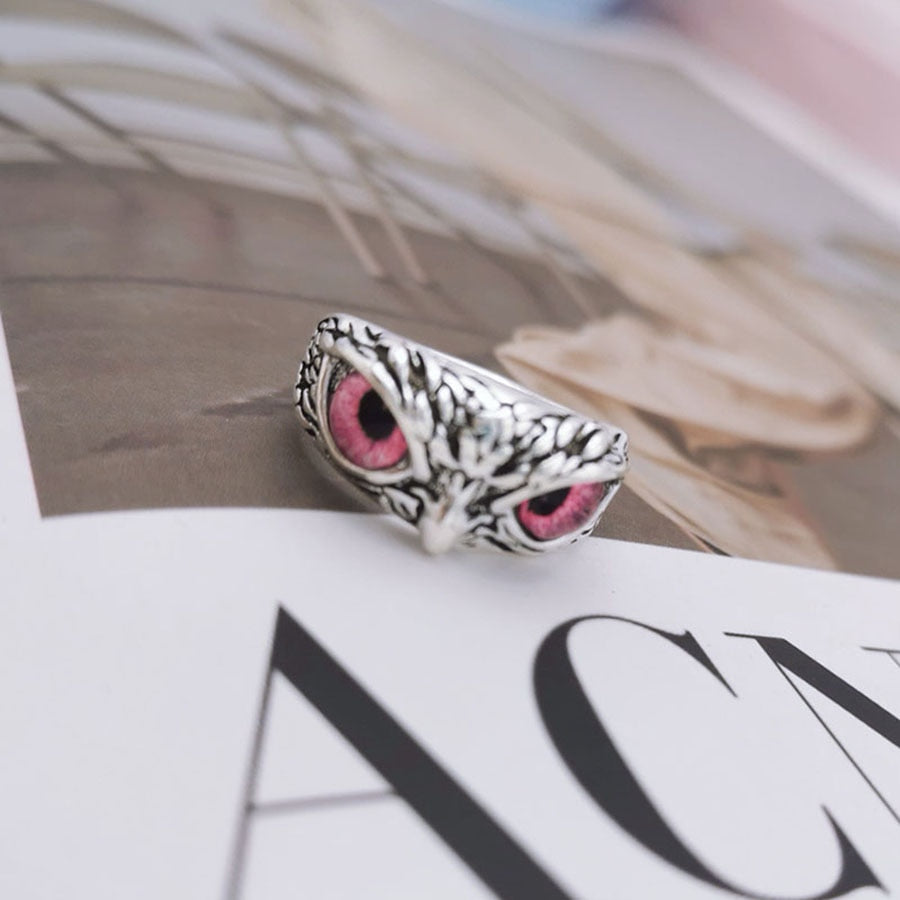 Charm Vintage Cute Men and Women Simple Design Owl Ring Silver Color Engagement Wedding Rings Jewelry Gifts