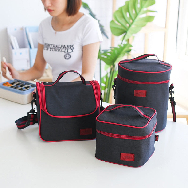 Thermal Lunch Bag Women Portable Insulated Cooler Bento Tote Family Travel Picnic Drink Fruit Food Fresh Organizer Accessories