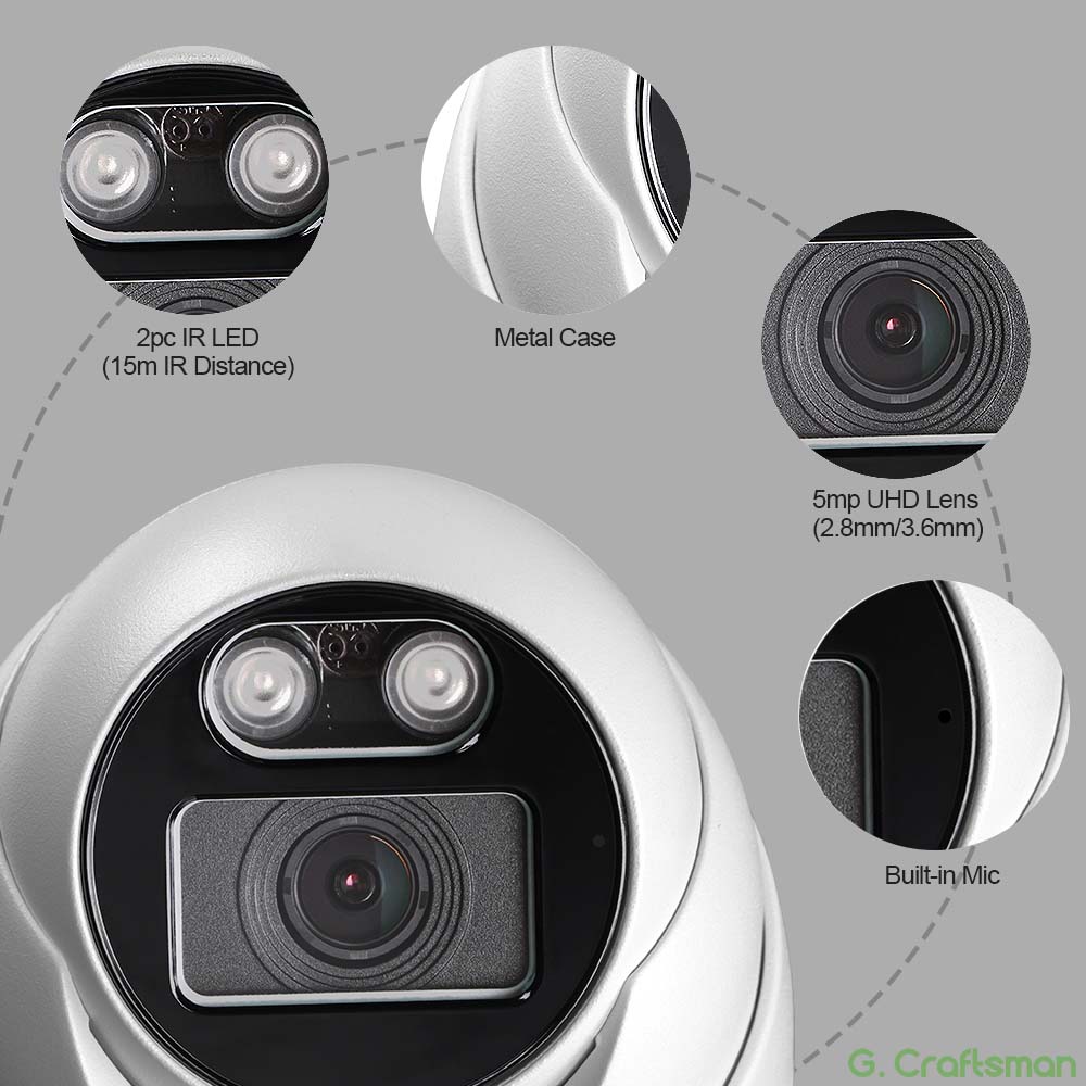 XMeye X 5MP 25FPS Indoor POE IP Camera Wide Angle Face Audio Waterproof  Infrared Night Vision Video Surveillance Security