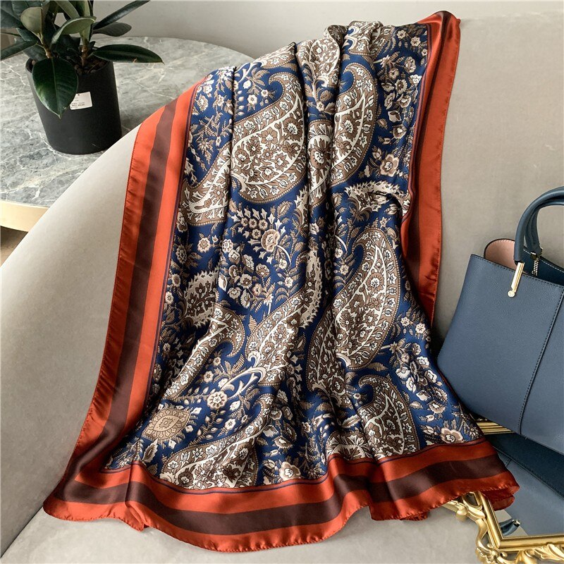 2022 New Design Brand Silk Scarves Summer Women Shawls And Wraps Print Hijabs Scarfs Foulard Femme Pashmina Beach Stoles Luxury