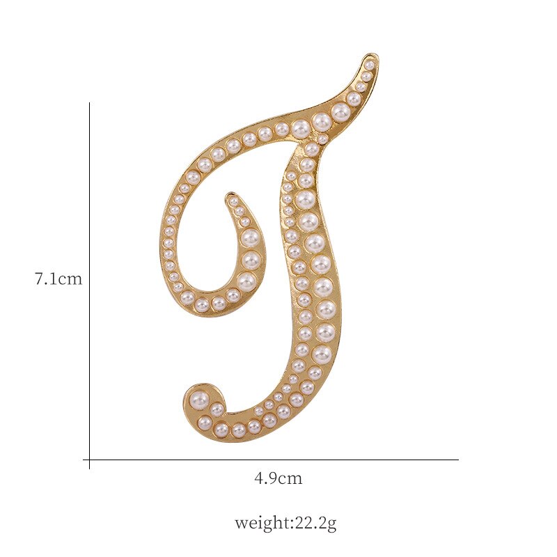 Fashion English Letters A K D Pearl Brooches  Lapel Pins Female Corsage Luxury Jewelry Gifts for Women Accessories