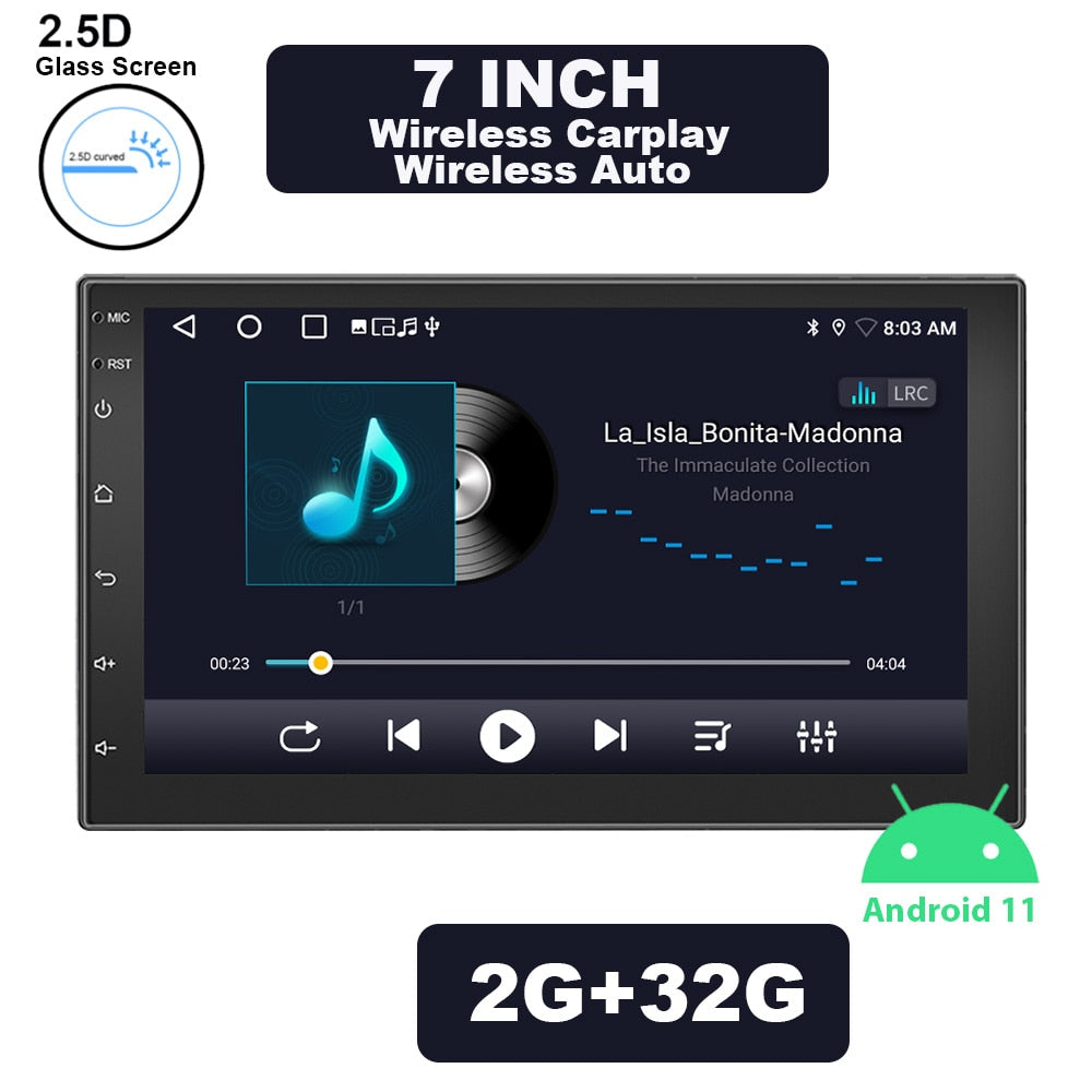 ESSGOO 2 Din Android 12 Car Radio 7"/9"/10" MP5 Player 2.5D Glass Screen Wireless Carplay Auto Wi-Fi GPS Car Stereo For VW KIA