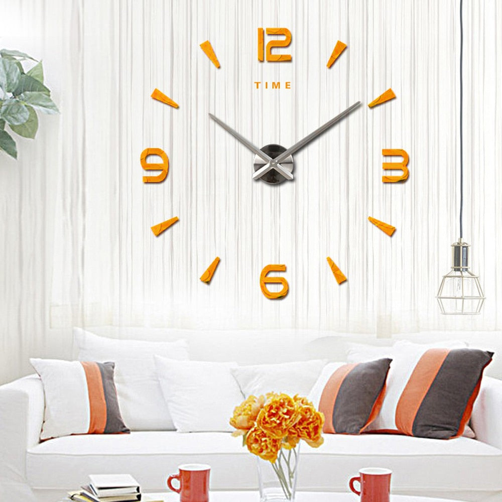 Oversized Wall Clocks Home Letter Decor Decorative Kitchen Clocks Acrylic Mirror Stickers Large Wall Clock Quartz 3D.