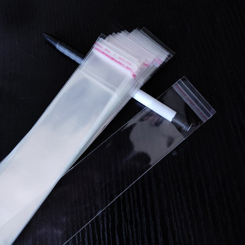 OPP Transparent Rectangular Plastic Self-adhesive Bag Ziplock Pouch Pen Jewelry Candy Packaging Resealable Gift Packaging Bag