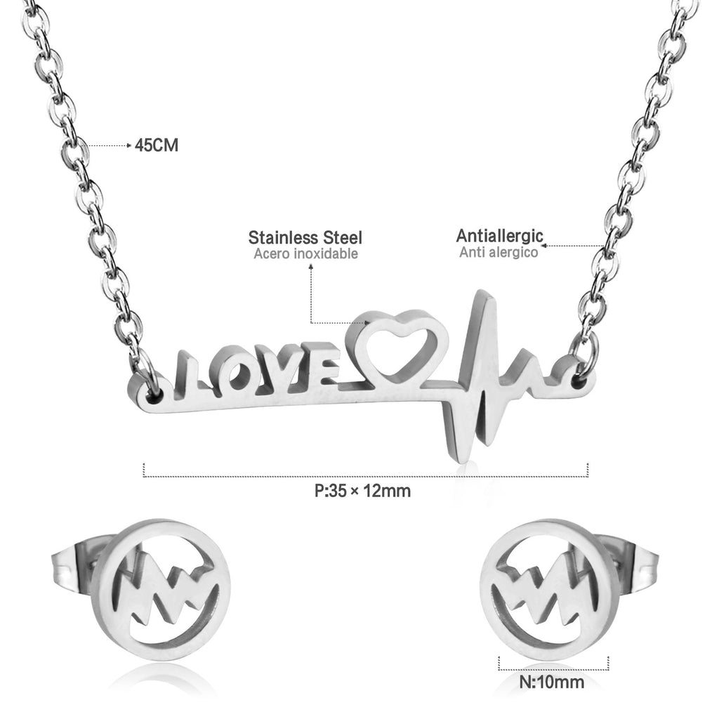 LUXUKISSKIDS Chic Elegant Heart Indian Fine Jewelry Sets Women Wedding Crown Steel Necklace And Earring bijoux Bulk Wholesale