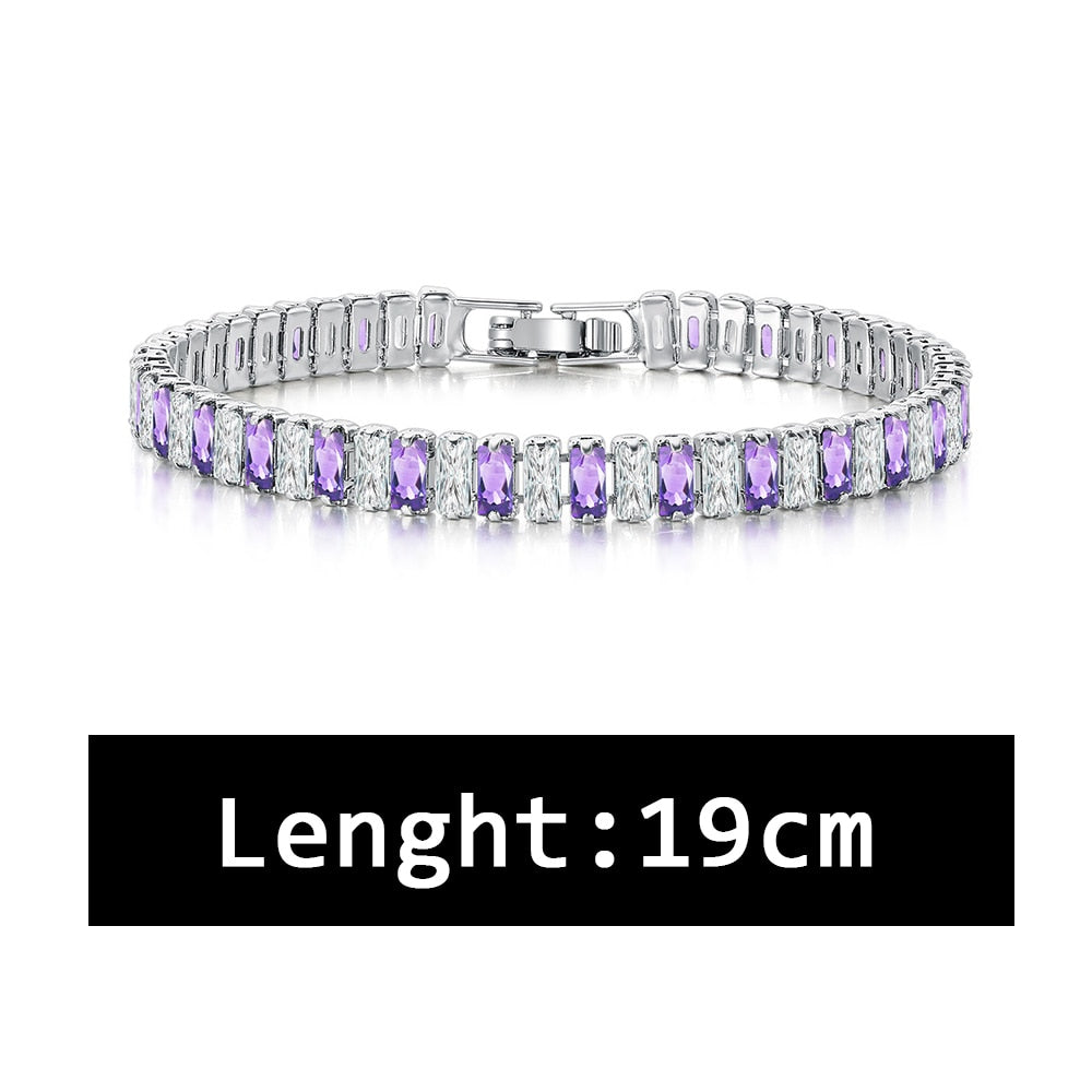 Luxury CZ Tennis Bracelet for Women Gold Color Bangle Korean Style Crystal Hand Chain Fashion Jewelry Zirconia Accessories H167