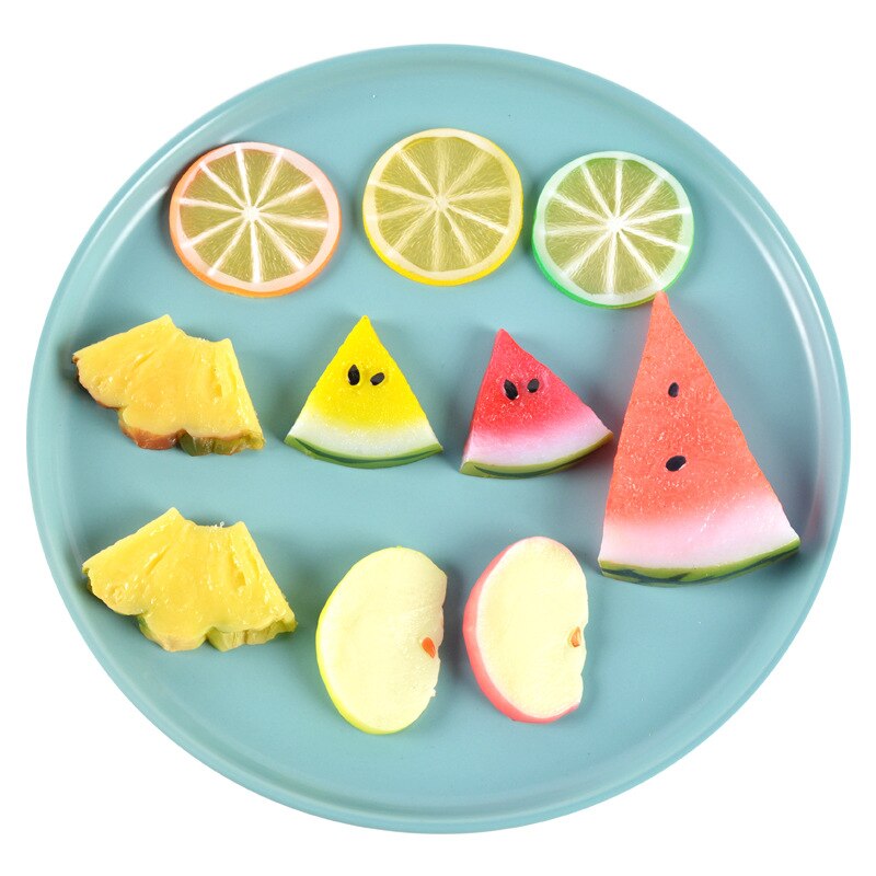 Watermelon/Lemon/Pineapple Fruit Slices Artificial Fruits Fake Fruits for Kitchen Decor Shooting Props Plastic Fruit Photo Model