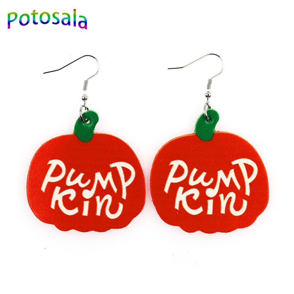 Pumpkin Maple Thanksgiving Leather Earrings Women Vintage Unique Floral Checked Print Leather Teardrop Dangle Earrings Gifts