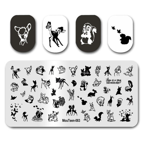 Nail Stamping MouTeen148 Cartoon Big Size Head Disney Nail Plates Stamp King Manicure Set For Nail Art Stamping