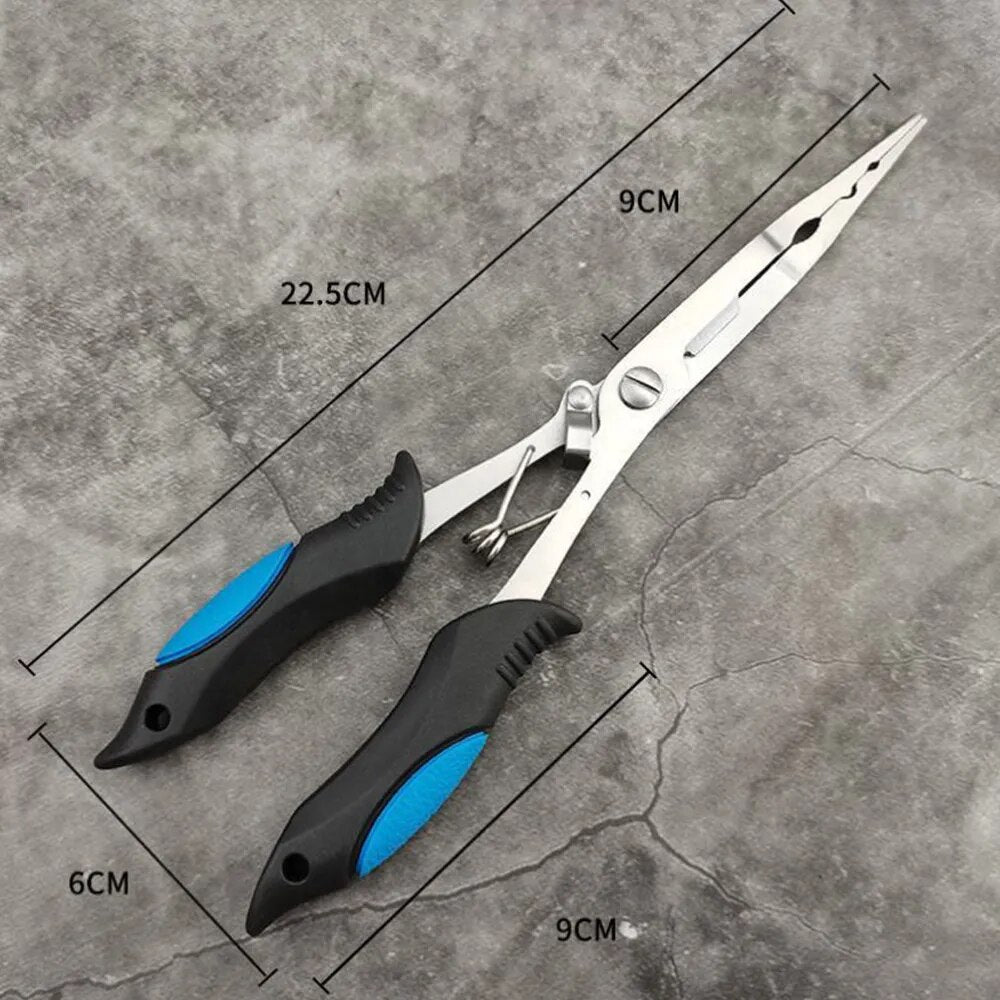 Multi-functional Luya Pliers Stainless Steel Fishing Pliers Fishing Accessories Fish Mouth Pliers Hook with Rubber Handle