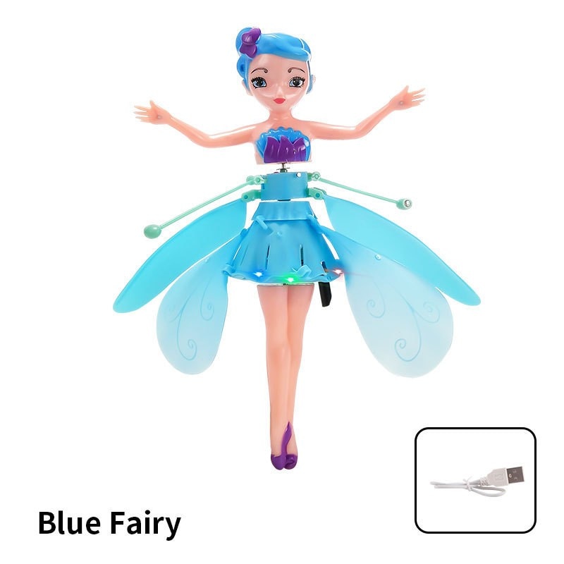 Induction Flight Luminous Fairy Doll Flying Toys ,Kids Mini RC Drone Princess Doll Toy Toy Girl Creative Birthday Gift