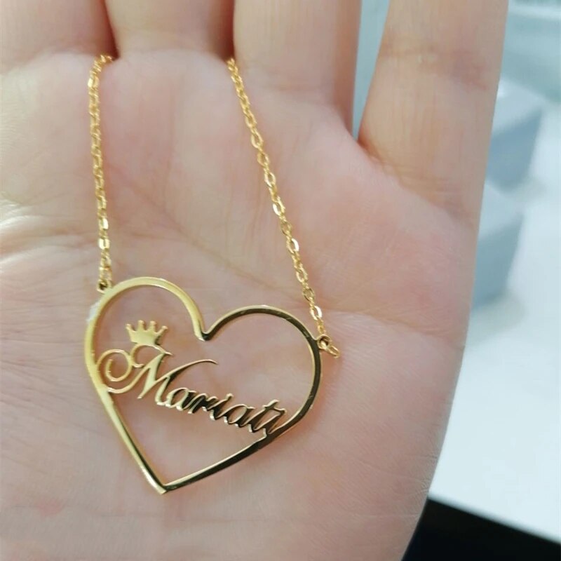Free Box Romantic Heart Name Necklace For Women Girl Jewelry Custom Nickname Pendant Necklace Personalized Wedding Gifts