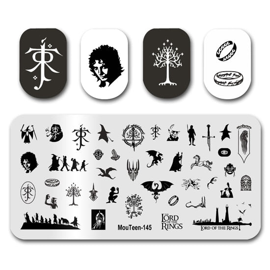 Nail Stamping MouTeen148 Cartoon Big Size Head Disney Nail Plates Stamp King Manicure Set For Nail Art Stamping