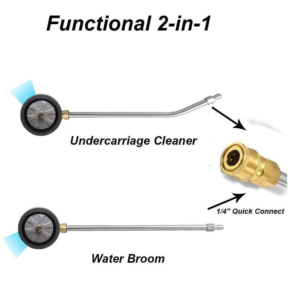 1500-4000 PSI 16inch Pressure Washer Undercarriage Cleaner Water Broom Car Chassis Wash 4 Spraye Nozzle