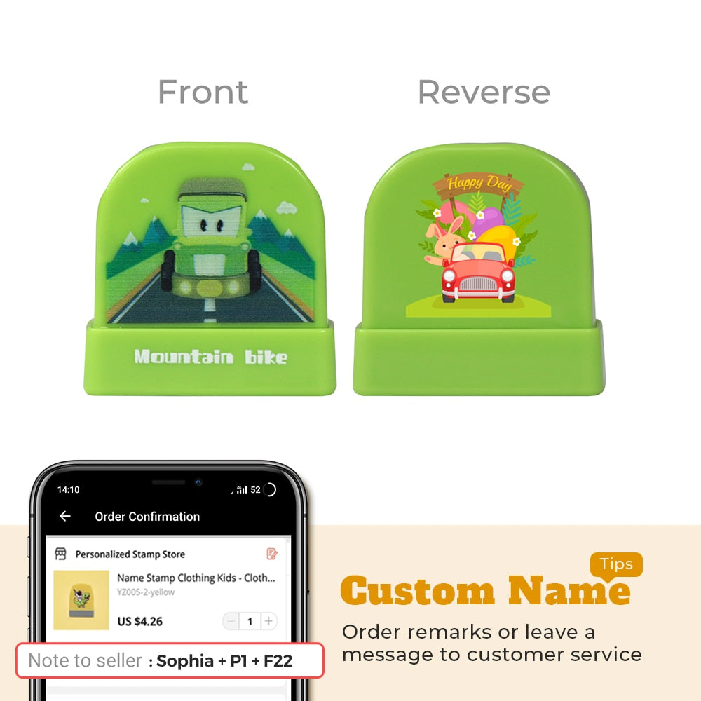 Cartoon Dinosaur Custom Name Stamp For Clothing Personalise For Baby Student Clothes Chapter Children's Seal Cute For Kids