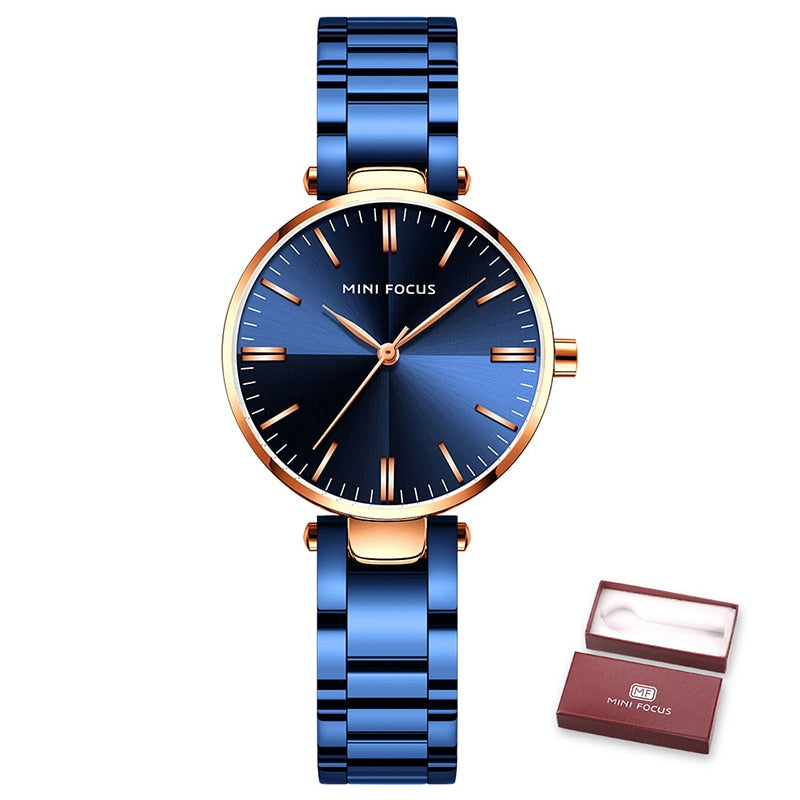 MINIFOUCS Women Watches Simple Ladies Steel Watch Ladys Purple Quartz Waterproof Watches Female Luxury Brand Fashion Clock Girl