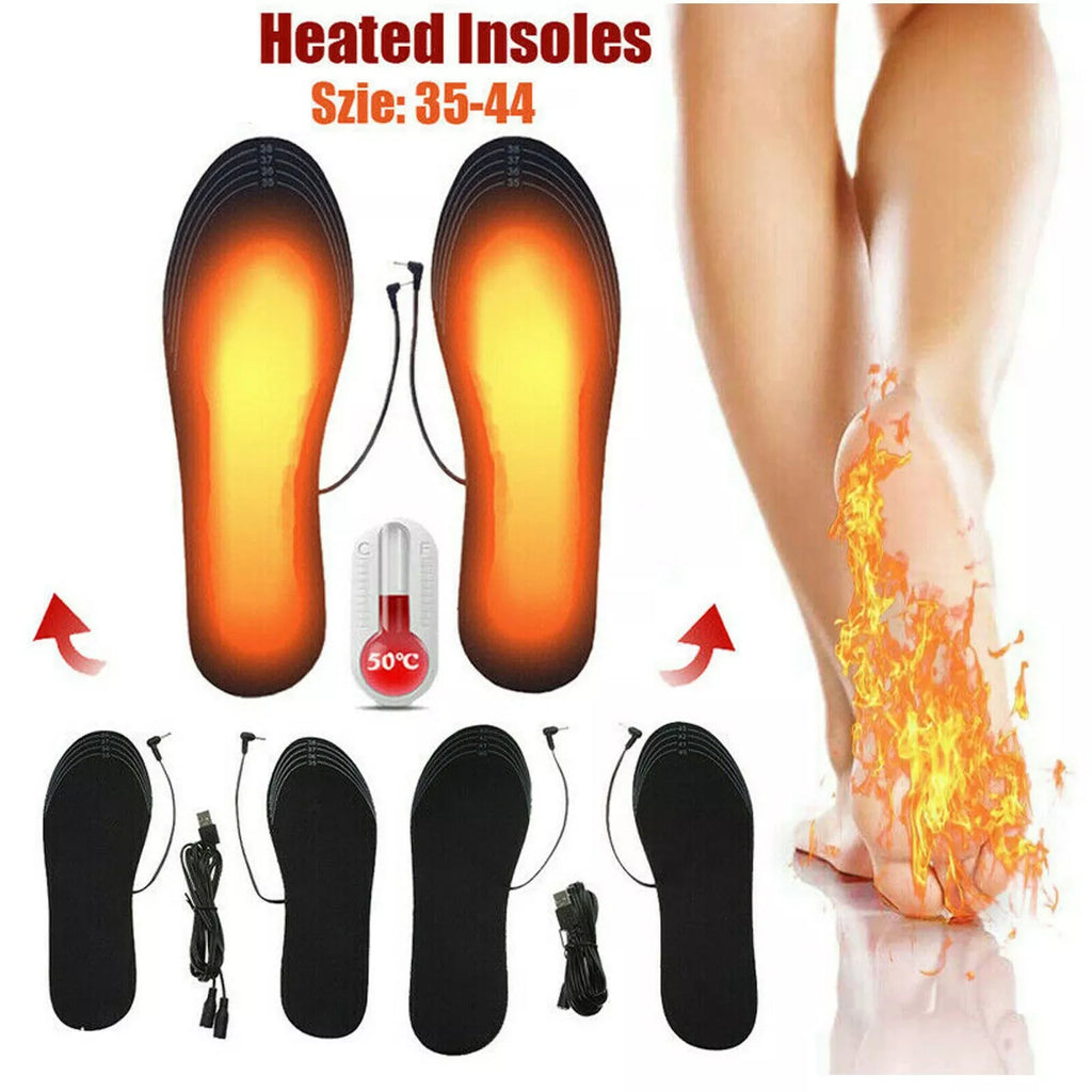 Unisex Electric Heated Insoles For Shoes Winter Foot Warmer USB Charging Heated Insole Rechargeable Heater Pads Soles For Feet