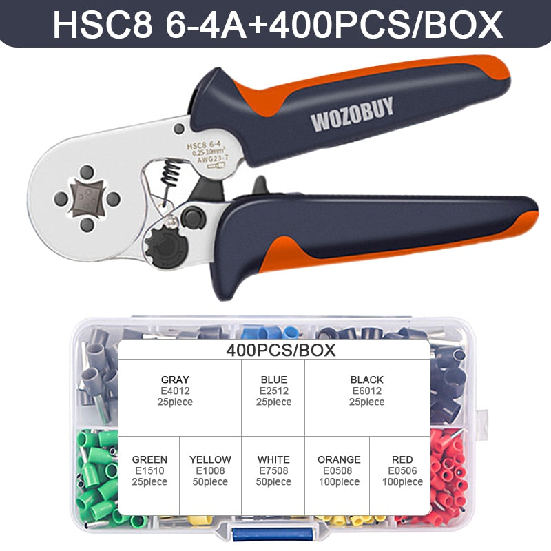 Tubular Terminal Crimping Tools Mini hand Pliers HSC8 6-4 0.25-10mm² 23-7AWG 6-6 0.25-6mm² High Precision Clamp Sets