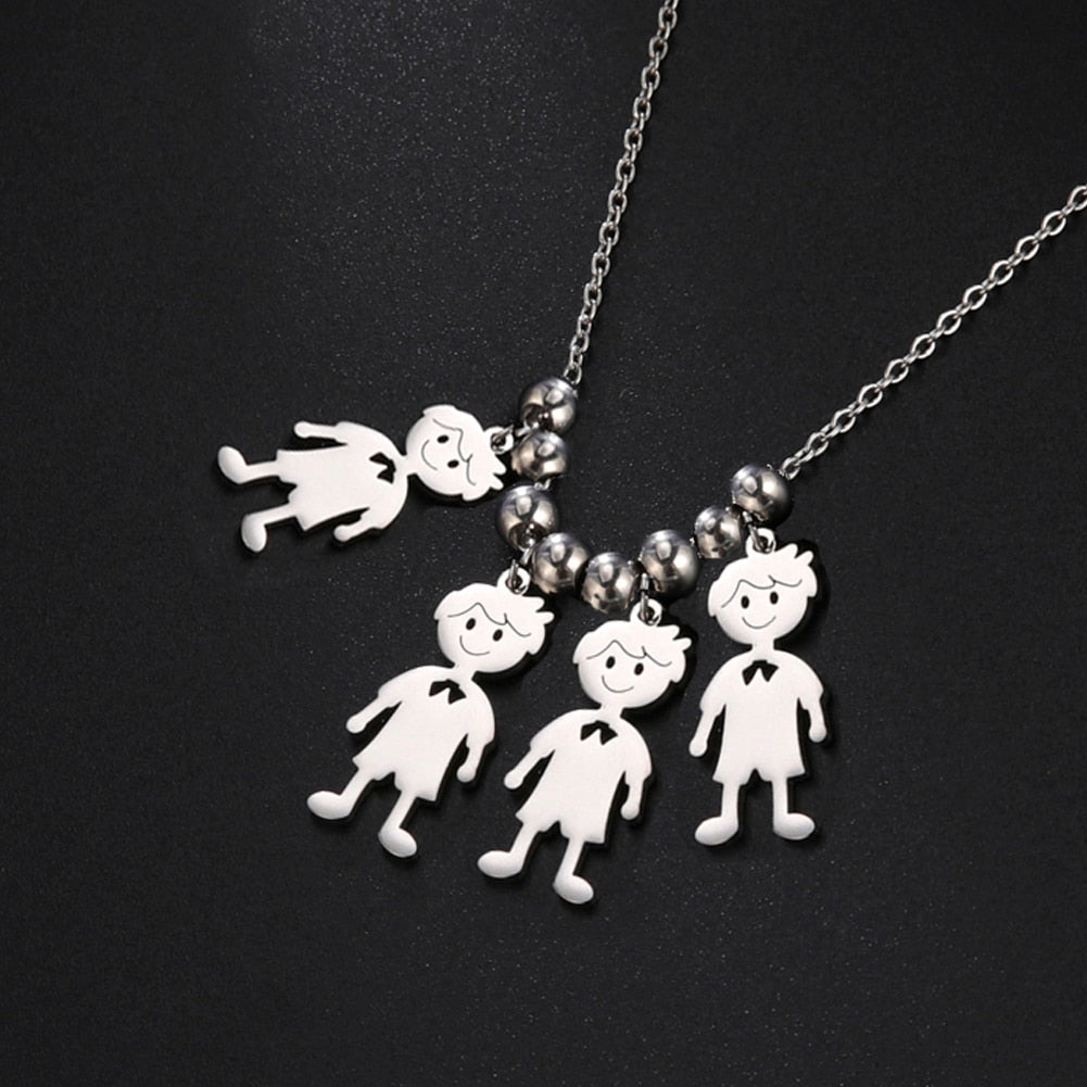 Personalized Necklace Child Kid Mother Mom Custom Product Name Chain Family Boy Girl Gift For Women Man Stainless Steel Jewelry