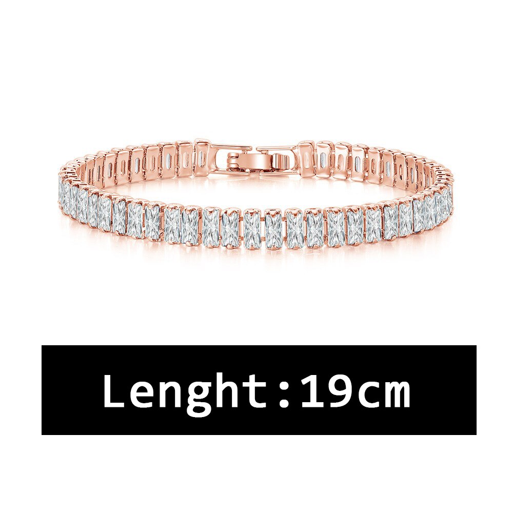 Luxury CZ Tennis Bracelet for Women Gold Color Bangle Korean Style Crystal Hand Chain Fashion Jewelry Zirconia Accessories H167