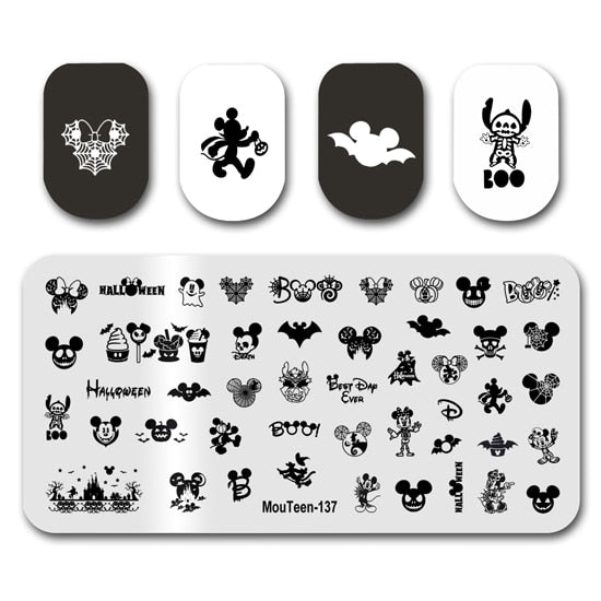 Nail Stamping MouTeen148 Cartoon Big Size Head Disney Nail Plates Stamp King Manicure Set For Nail Art Stamping