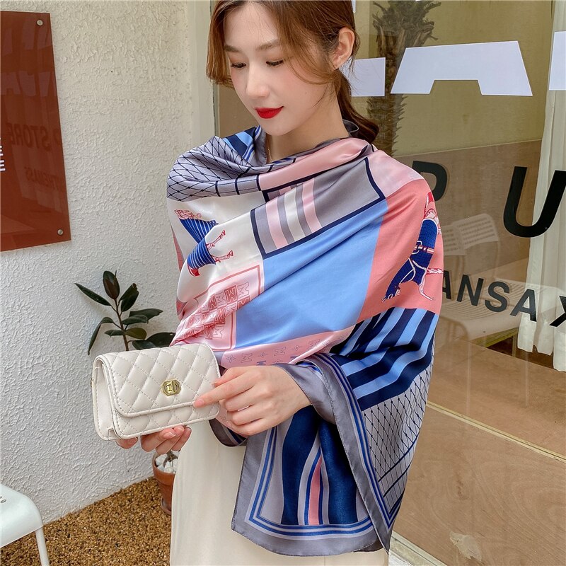 2022 New Design Brand Silk Scarves Summer Women Shawls And Wraps Print Hijabs Scarfs Foulard Femme Pashmina Beach Stoles Luxury