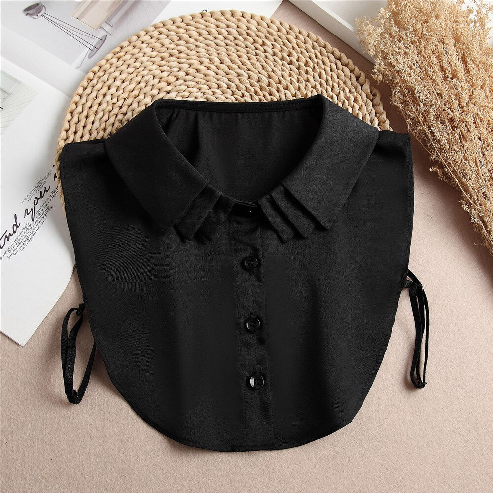 Fashion 2023 Front Tie White Fake Collar for Women Stand Detachable Collar Fake Girls Vintage Lace Ladies False Blouse Collar