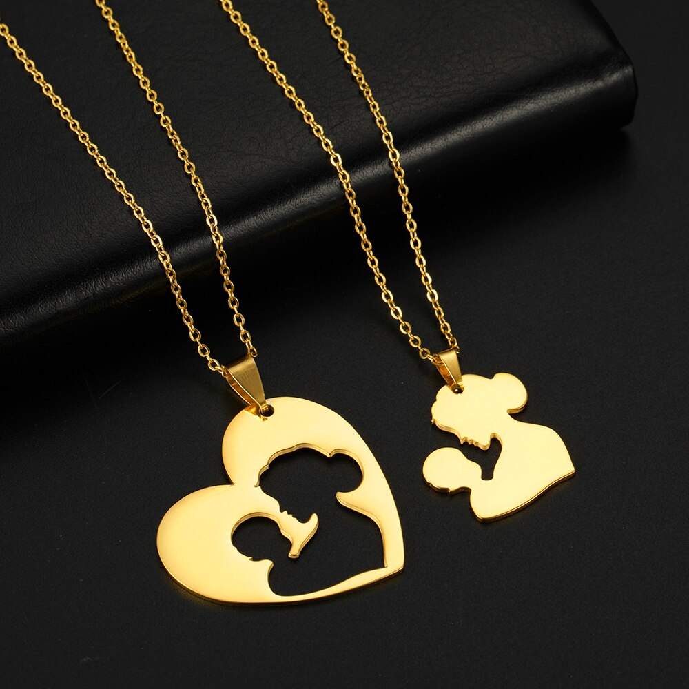 Fishhook Father Necklace Mother Day Baby Child Family Chain Mom Dad Kid Gift For Women Man Wife Stainless Steel Pendant Jewelry