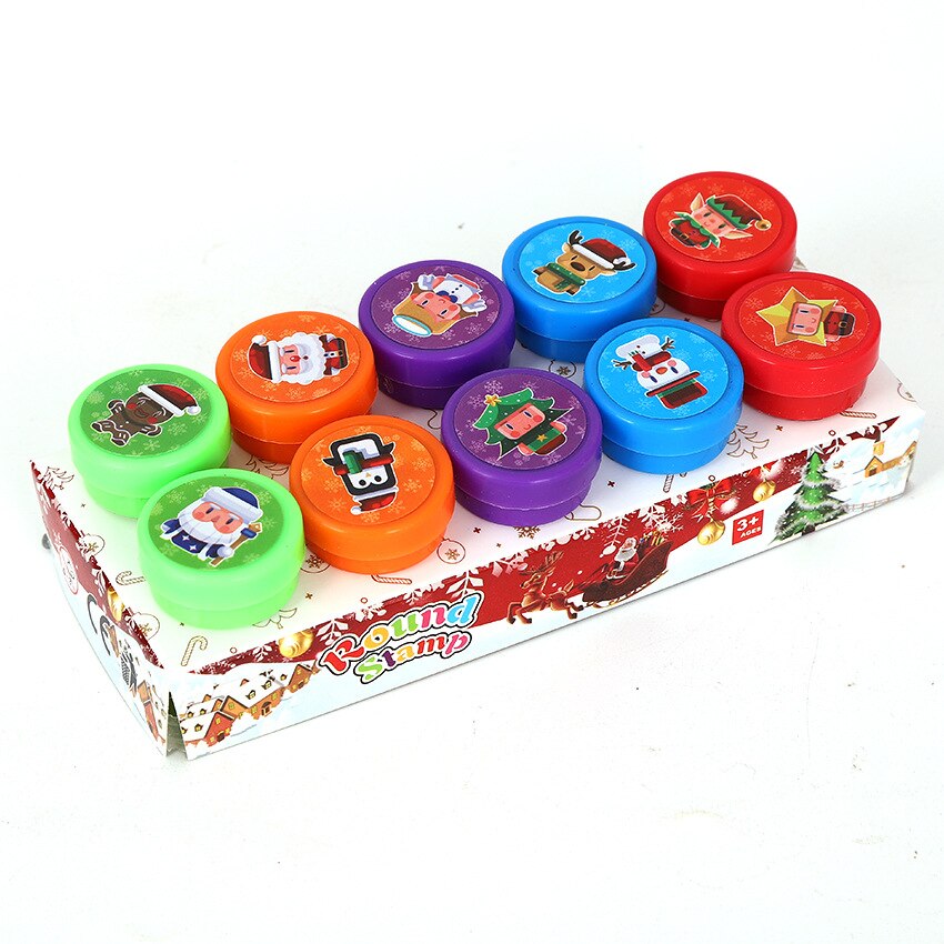 10pcs Assorted Stamps for Kids Self-ink Stamps Children Toy Stamps Smiley Face Seal Scrapbooking DIY Painting Photo Album Decor