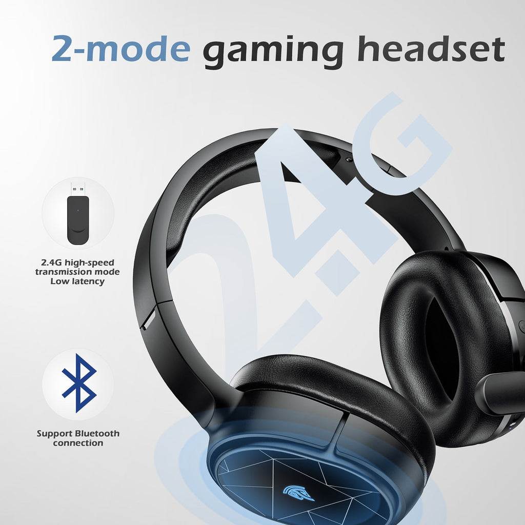 EasySMX V10W Headphones Wireless Bluetooth Gaming Headset, Compatible with PC, Smartphone, tablet, TV, MAC and PS4, PS5