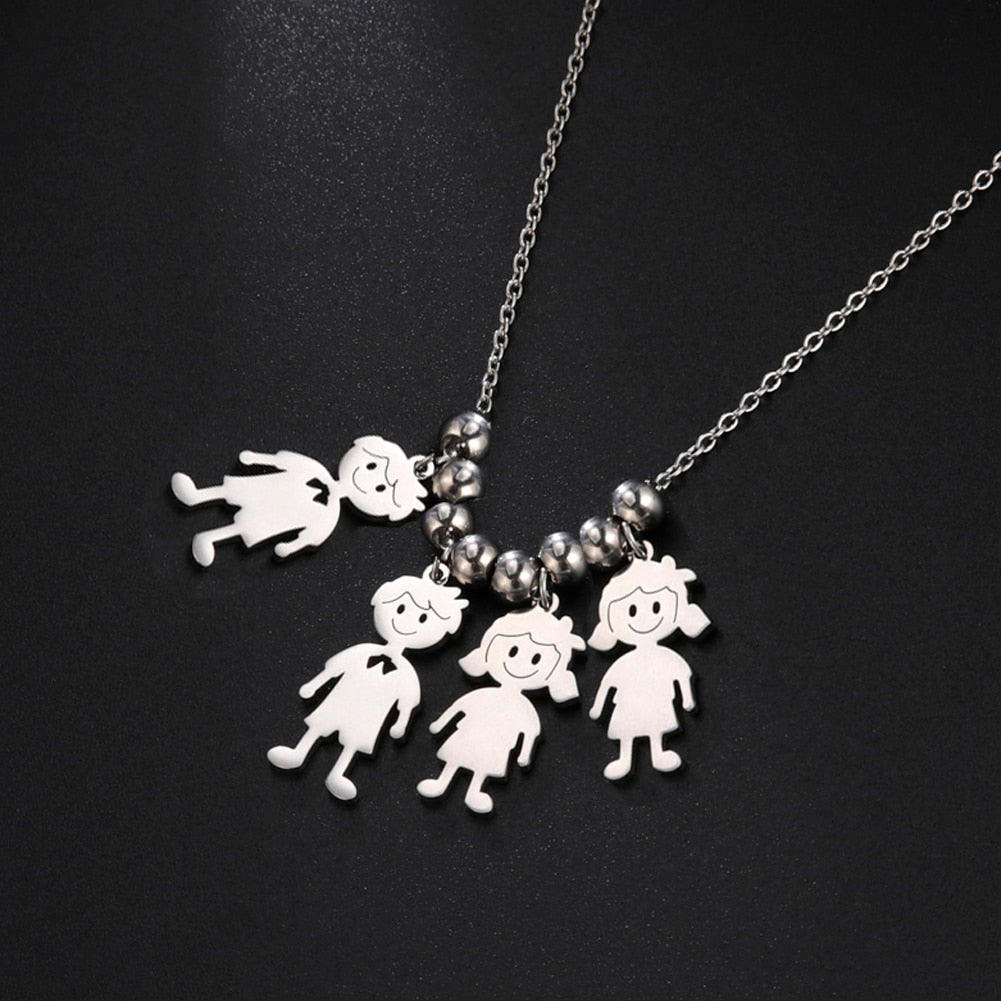 Personalized Necklace Child Kid Mother Mom Custom Product Name Chain Family Boy Girl Gift For Women Man Stainless Steel Jewelry