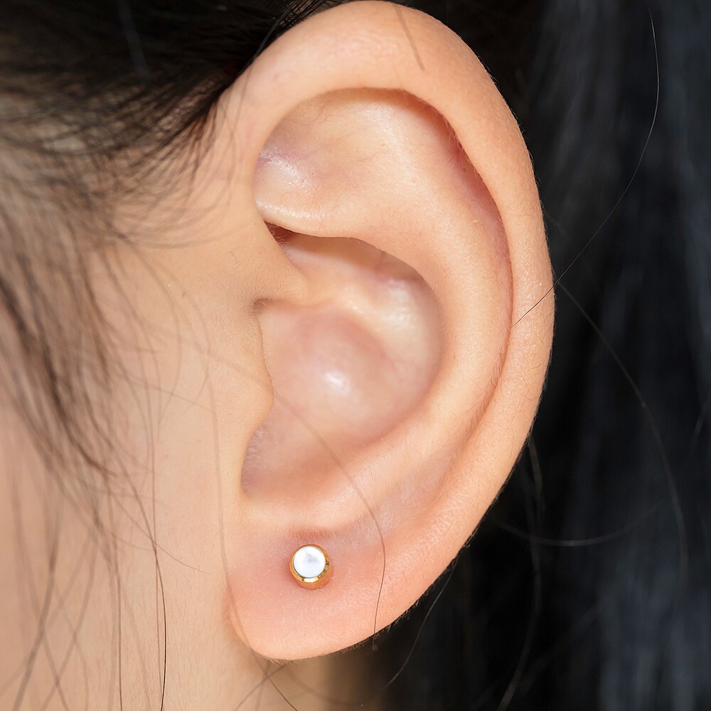 One pair of Birthstone stud earrings made of surgical steel for ear piercing gun.