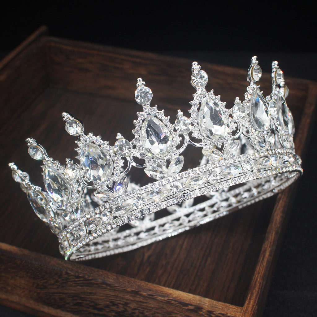 Crystal Queen King Tiaras and Crowns Bridal Diadem For Bride Women Headpiece Hair Ornaments Wedding Head Jewelry Accessories