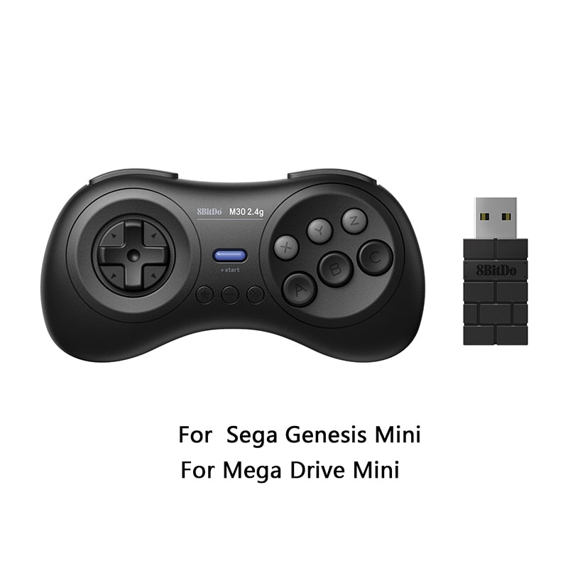 8BitDo M30 2.4G Wireless Black and White Gamepad for Gega Genesis Mini and Mega Drive Mini -  Wireless Game Controller