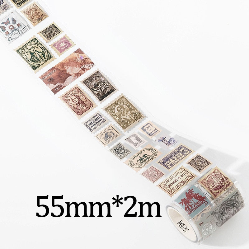 Vintage Natural Post Office Masking Washi Tape Retro Stamp Decorative Adhesive Tape Diy Scrapbooking Sticker Label Stationery