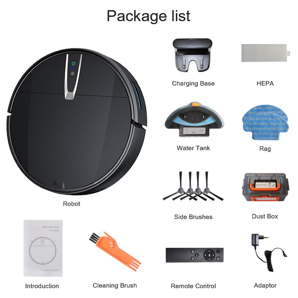 Robot Vacuum Cleaner Smart 3800PA Wireless WIFI Remote Control Autocharge Sweeping Machine Floor Cleaning Dry&Wet Vacuum cleaner